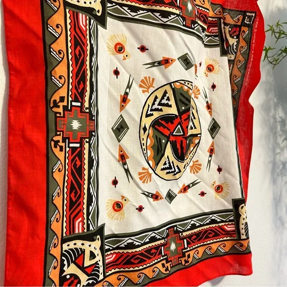 Vintage Wancraft Made in USA Cotton Blend Scarf / Bandana - Picture 3 of 8